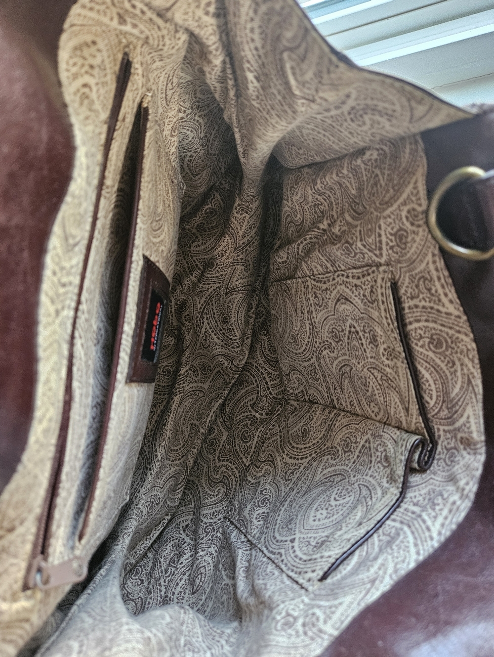 HOBO International Embossed Leather Frame Bag Brown Boho Rare/Vintage Crossbody - Picture 4 of 9